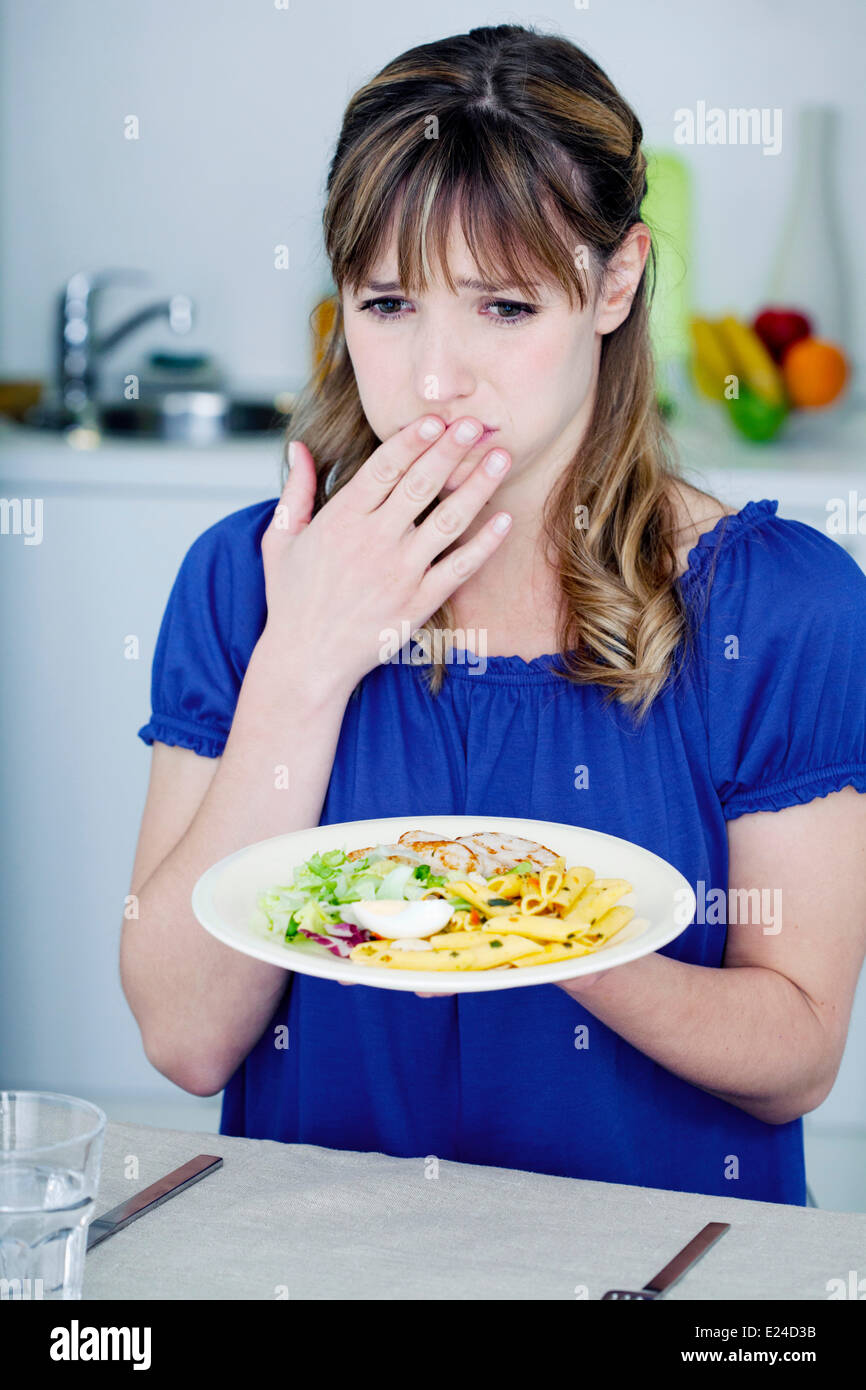 Woman with a meal Stock Photo