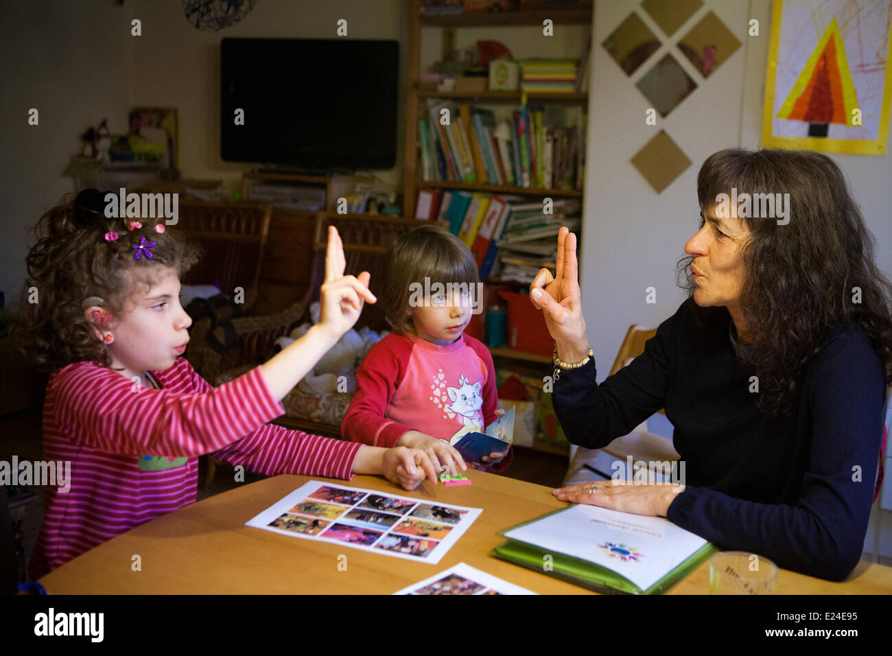 Hearing-impaired child Stock Photo