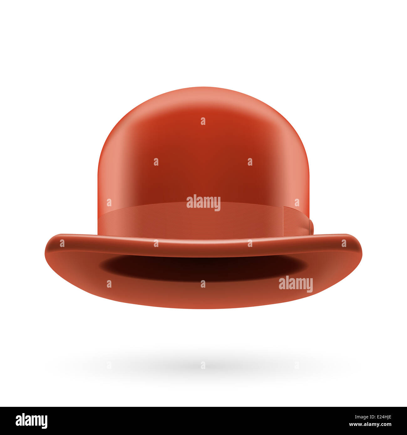 Brown round traditional hat with hatband on white background Stock ...