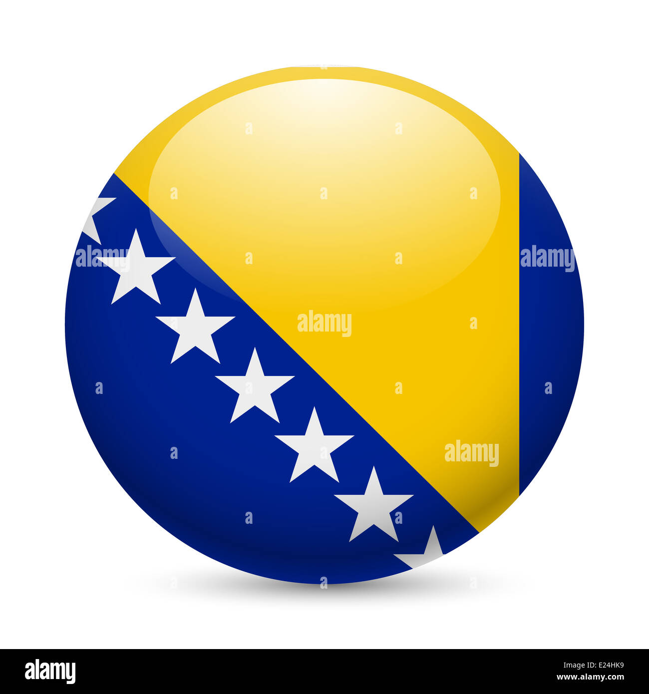 Flag of Bosnia and Herzegovina as round glossy icon. Button with flag ...