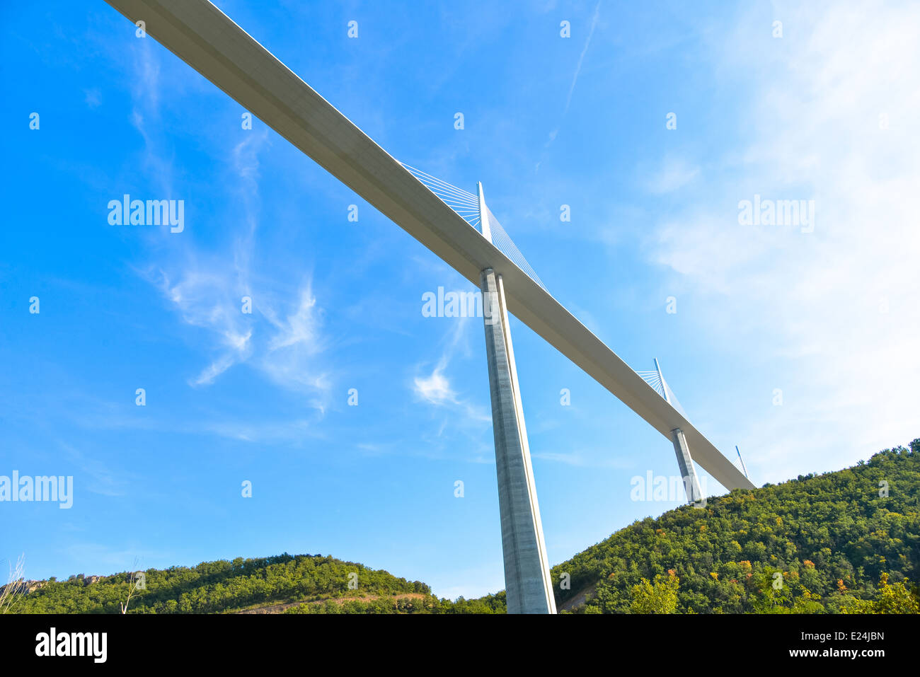 the famous viaduct at millau over aveyron river in france Stock Photo
