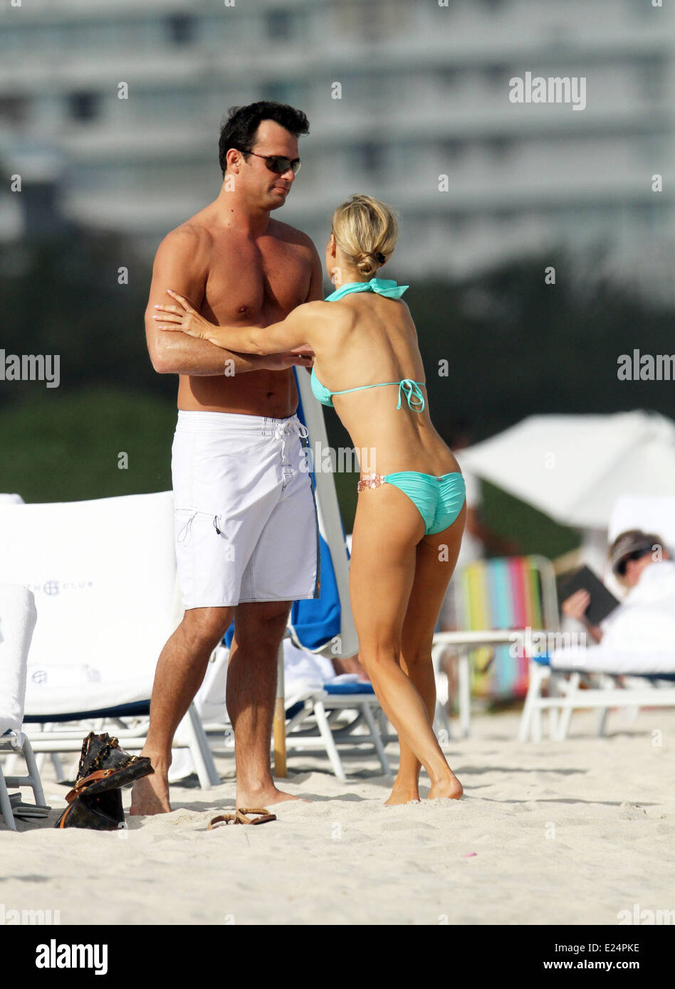 Joanna Krupa and Romain Zago enjoy the day on Miami Beach Featuring: Joanna  Krupa,Romain Zago Where: Miami, Florida, United States When: 01 Jan 2013  Stock Photo - Alamy
