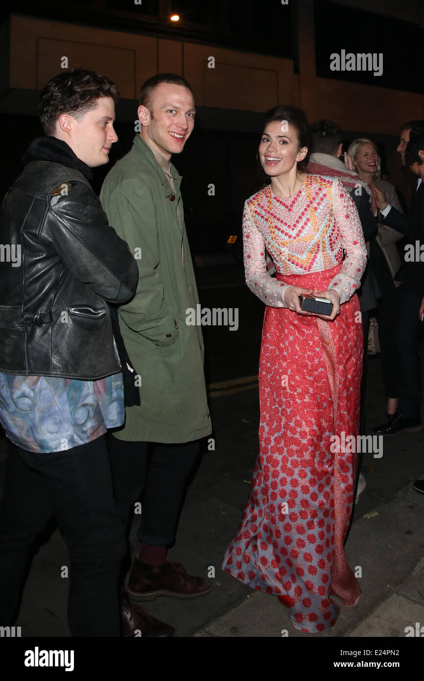 Hayley Atwell arriving for British Fashion Awards 2013 aftershow party