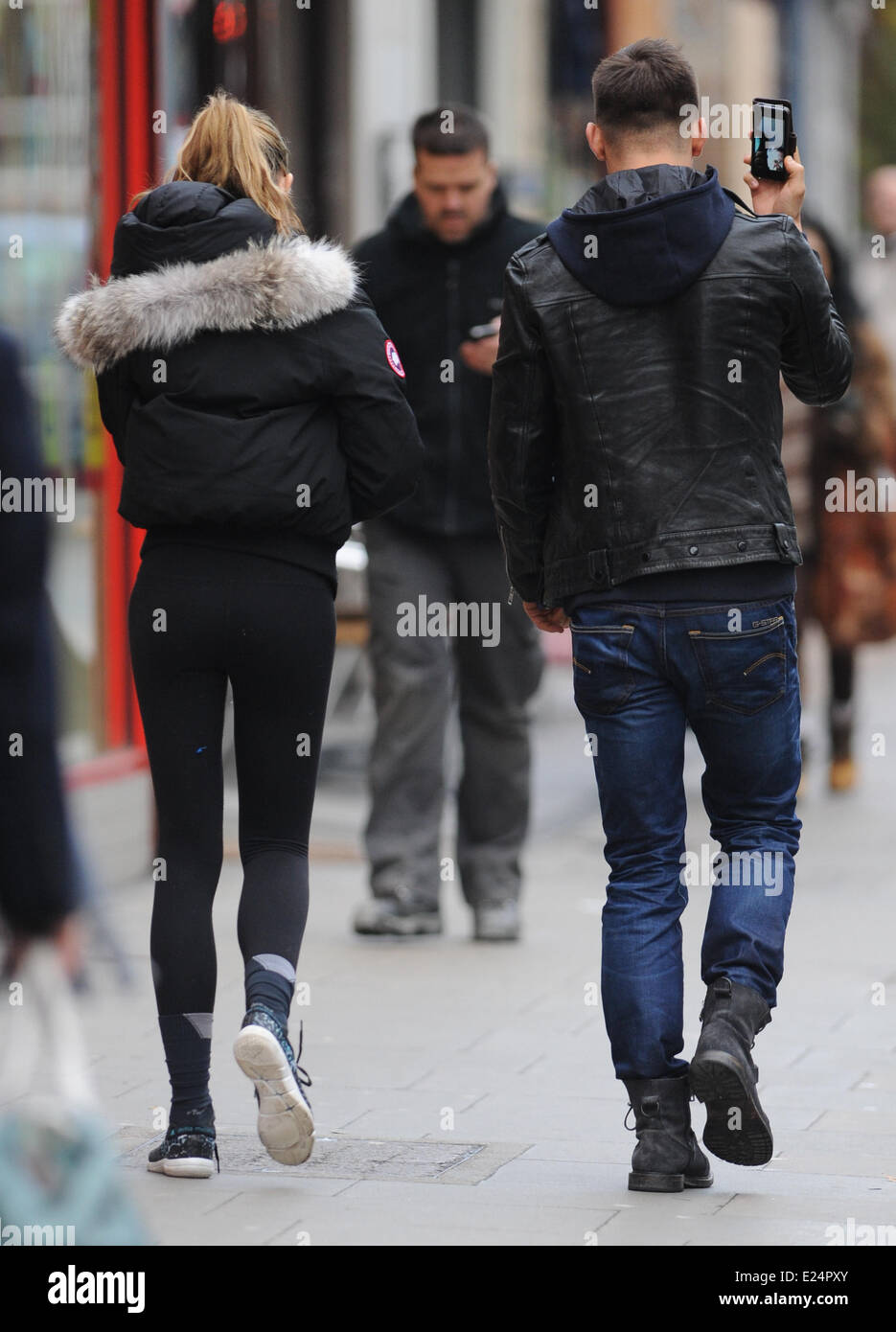 Abbey Clancy, Aljaz Skorjanec heading to rehearsals ahead of this weekend's Strictly Come Dancing final. London, England - 17.12.2013  Where: London, United Kingdom When: 17 Dec 2013 Stock Photo