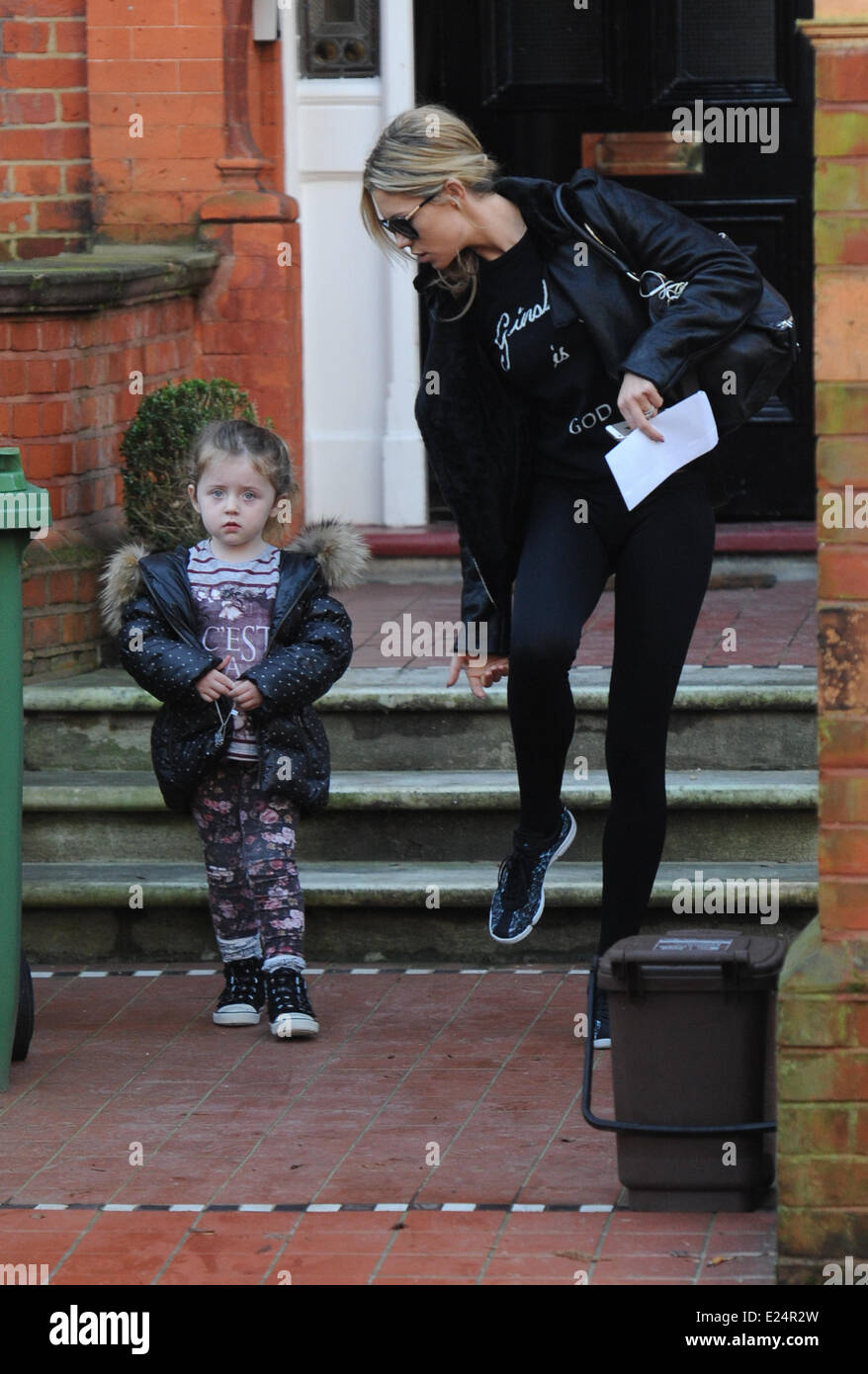 Abbey Clancy, Sophia Crouch leaving their london home. London, England - 10.01.2014  Where: London, United Kingdom When: 10 Jan 2014 Stock Photo