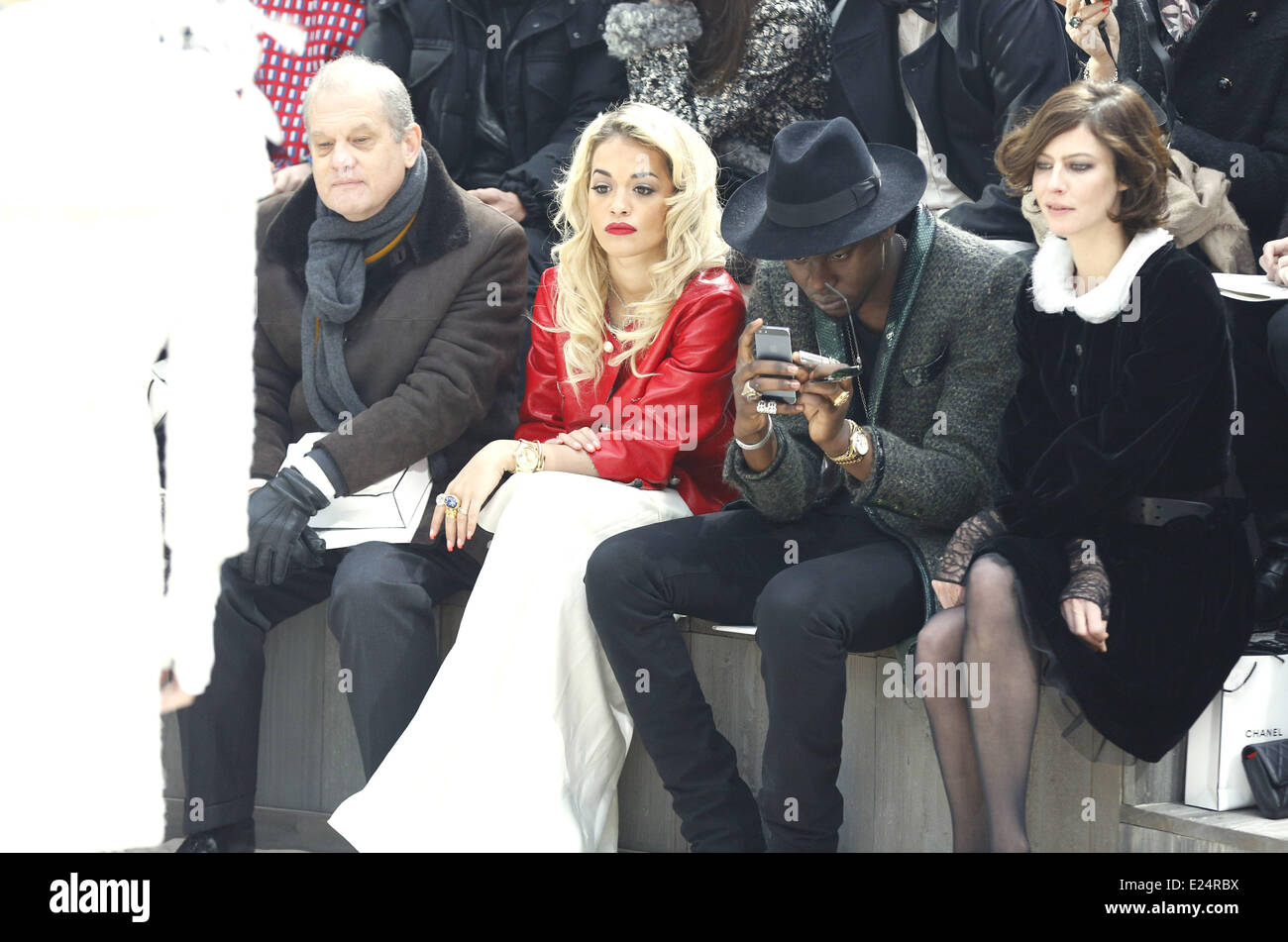 Paris Fashion Week Haute Couture Spring 2013 - Chanel - Front Row  Featuring: Rita Ora,Theophilus London,Anna Mouglalis Where: Paris, France When: 22 Jan 2013 Stock Photo