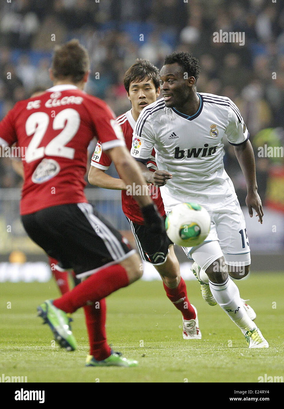 Spanish Kings Cup match between Real Madrid and Celta Vigo, Real lead Celta 5-2 in the first leg  Featuring: Michael Essien Where: KDN, Spain When: 09 Jan 2013 Stock Photo