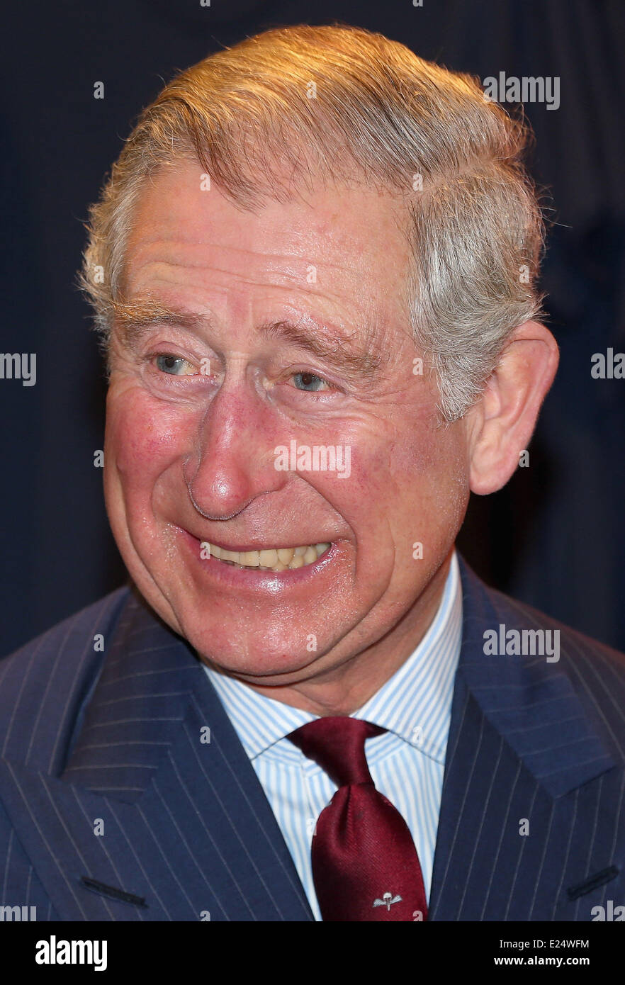 Prince Charles, Prince of Wales during a visit to Circle Sports in
