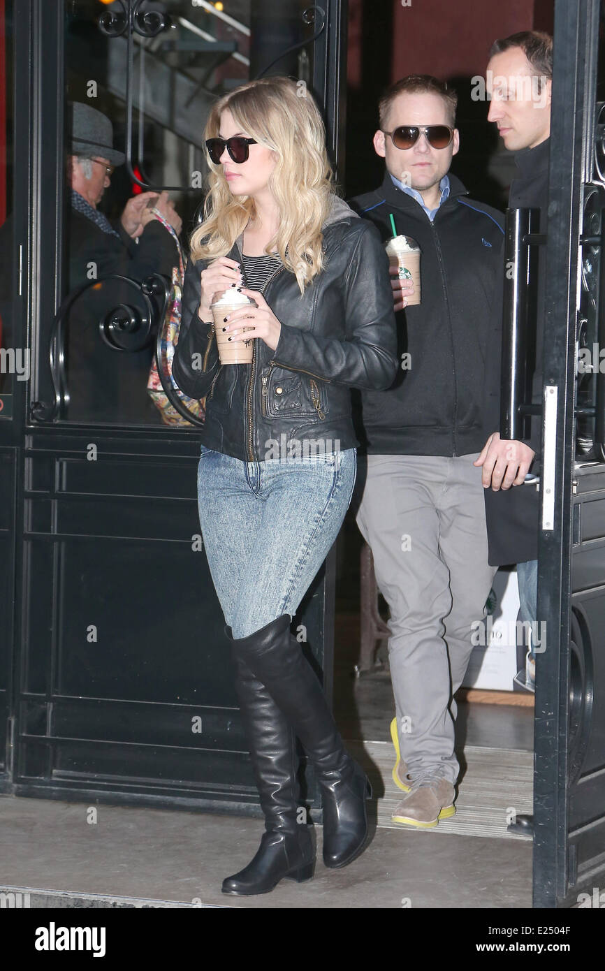 Ashley Benson is seen out and about in Paris while promoting 'Spring Breakers' Featuring Ashley