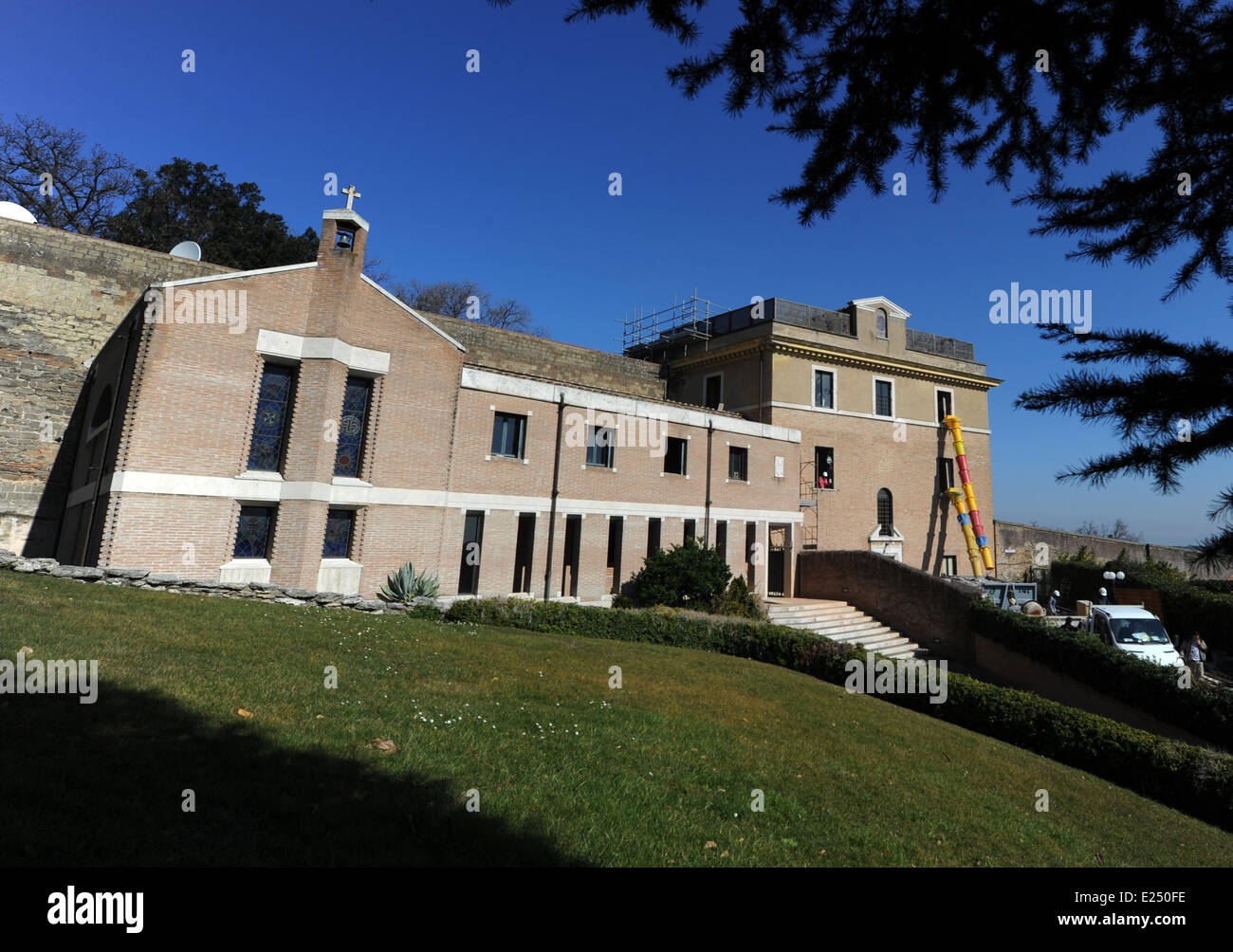 The 'Mater Ecclesiae' monastery in the Vatican gardens where Pope Benedict XVI plans to move after his resignation. The monastery is currently undergoing renovations.  Featuring: Mater Ecclesiae monastery Where: Rome, Italy When: 19 Feb 2013 Stock Photo