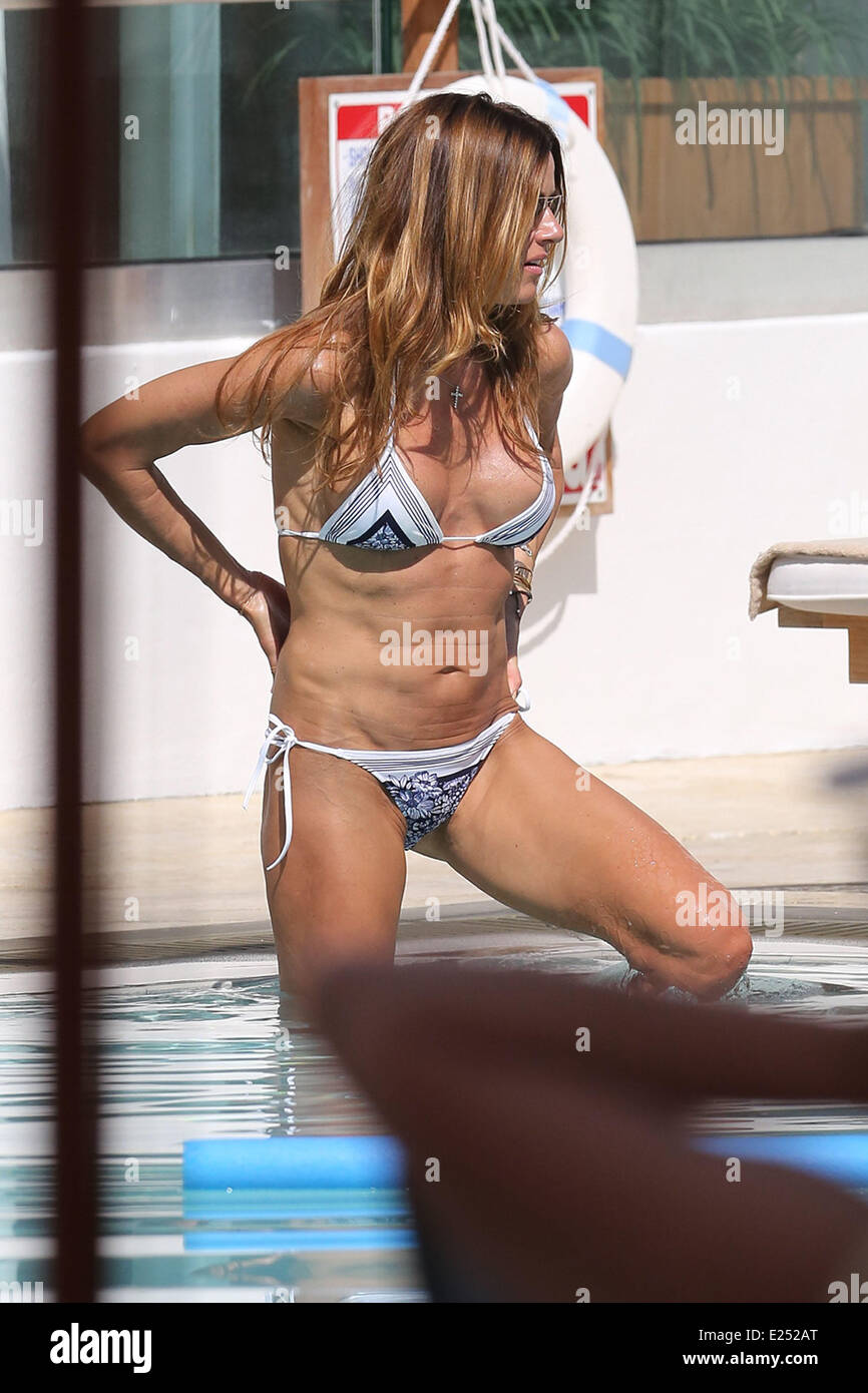 Former cast member of 'The Real Housewives of New York City' Kelly Killoren  Bensimon shows off her bikini body at a pool in Miami Featuring: Kelly  Killoren Bensimon Where: Miami, Florida, United