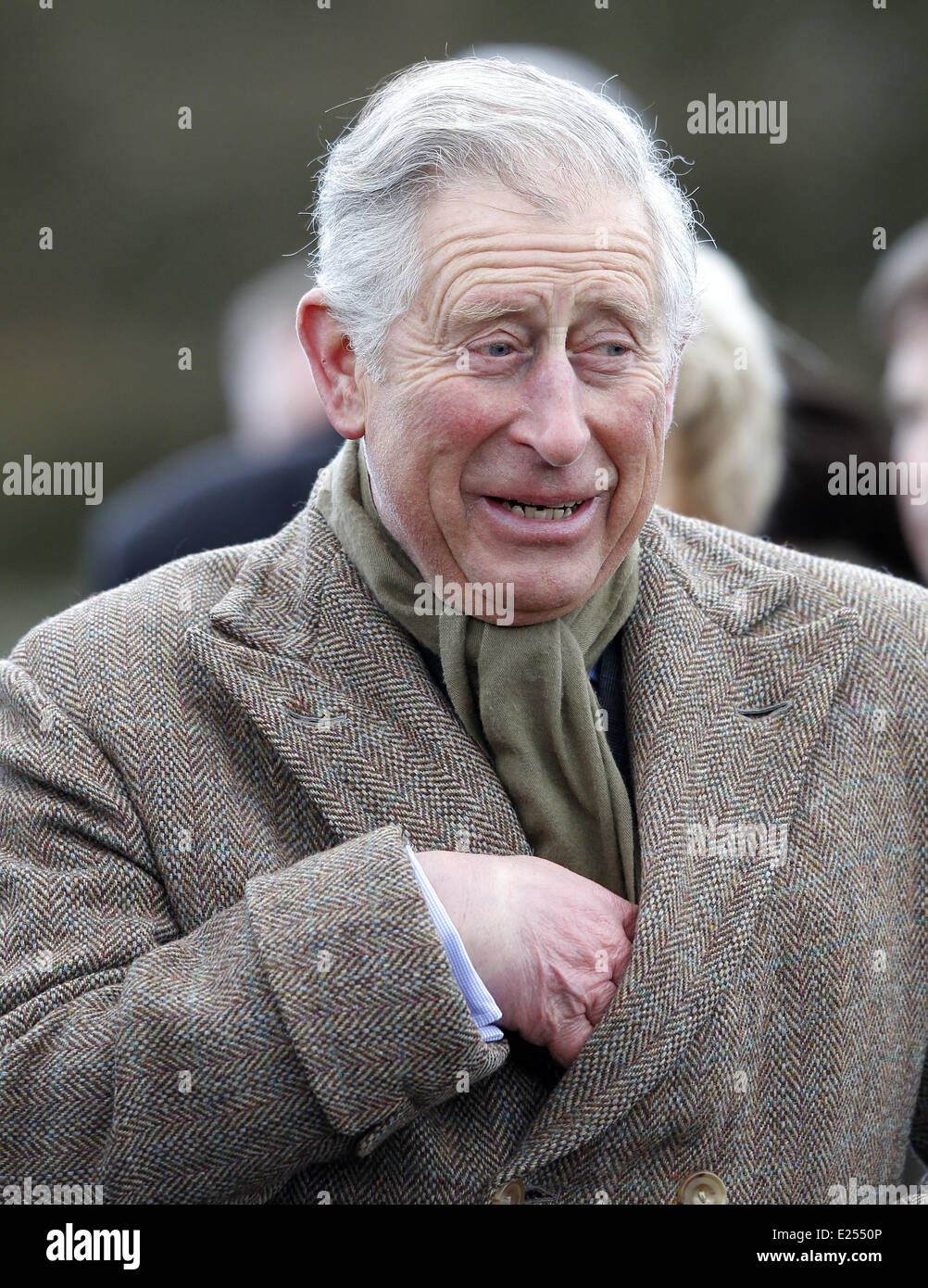 Prince Charles, HRH The Prince of Wales on a visit to the Land Rover