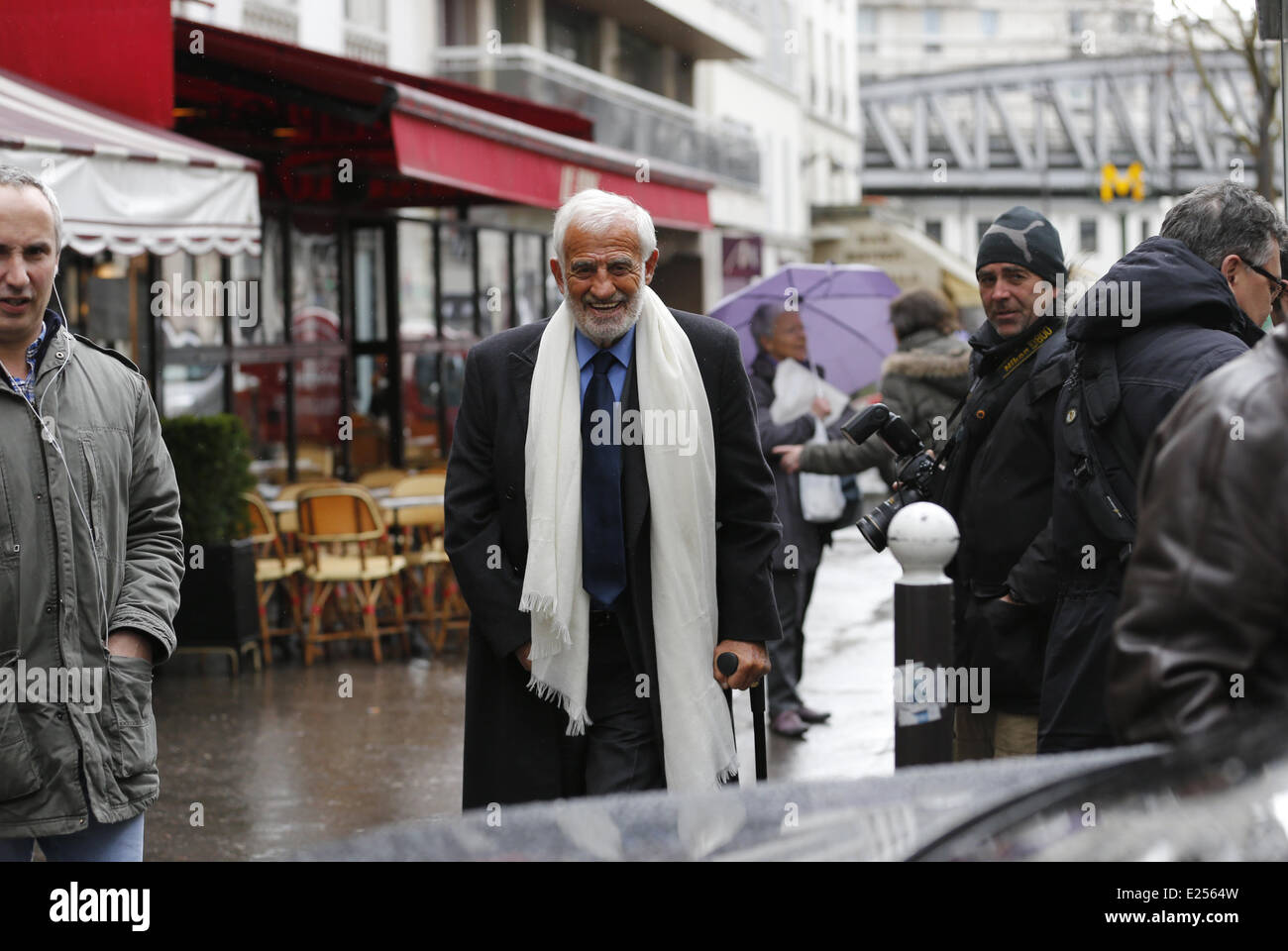 Jean-Paul Belmondo out and about on his 80th Birthaday in Paris  Featuring: Jean-Paul Belmondo Where: Paris, France When: 09 Apr 2013 Stock Photo