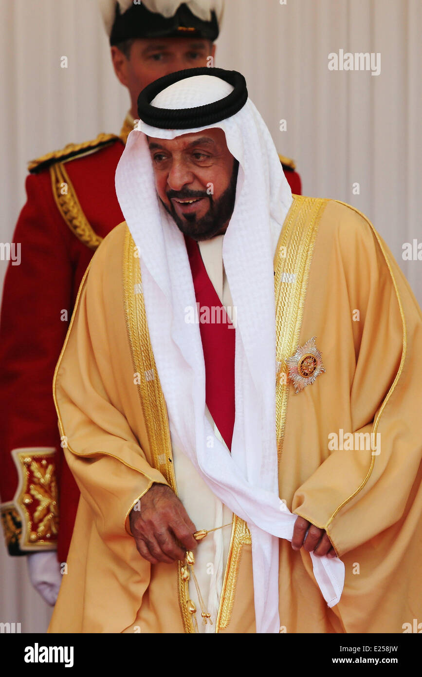 The President of the United Arab Emirates, His Highness Sheikh Khalifa bin  Zayed Al Nahyan, arrives in Windsor for a State Visit to the United Kingdom  as the guest of Her Majesty