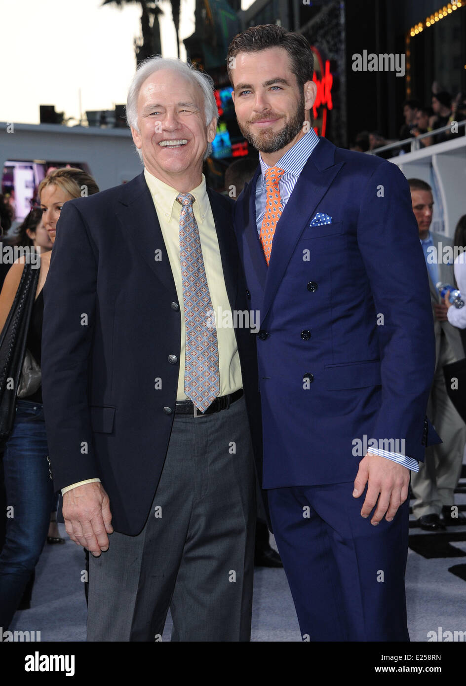 Los Angeles Premiere 'Star Trek Into Darkness' held at the Dolby Theater in Hollywood - Arrivals  Featuring: Chris Pine,Robert Pine Where: Hollywood, California, United States When: 14 May 2013 Stock Photo