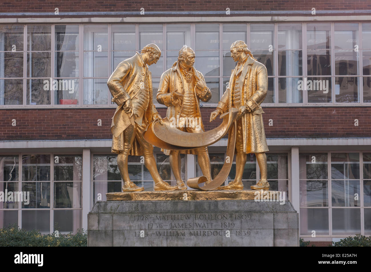 Statue of Matthew Boulton, James Watt and William Murdoch in Broad
