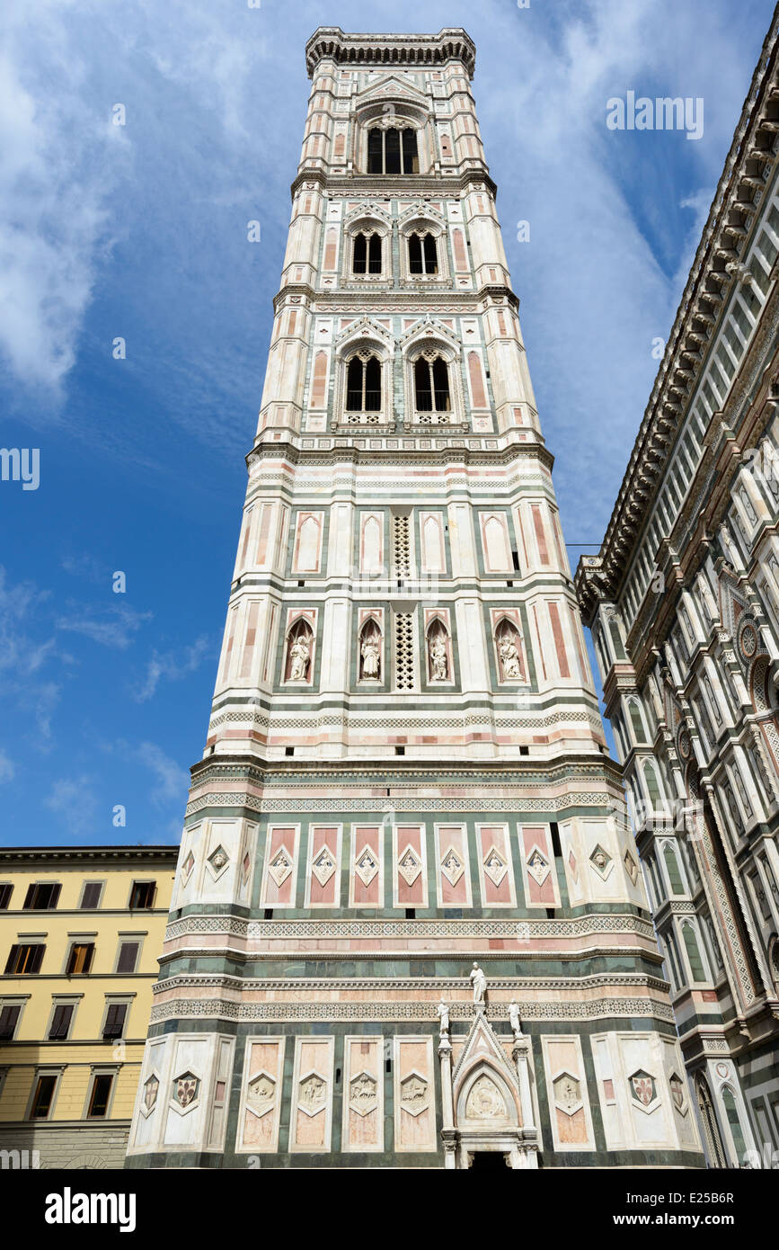 Giotto's Campanile alongside the Duomo in Florence. Stock Photo