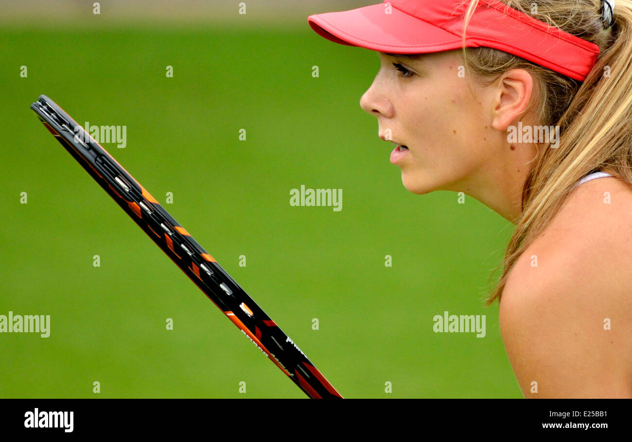 Katie Boulter (GB) playing at Eastbourne, 2014 Stock Photo - Alamy
