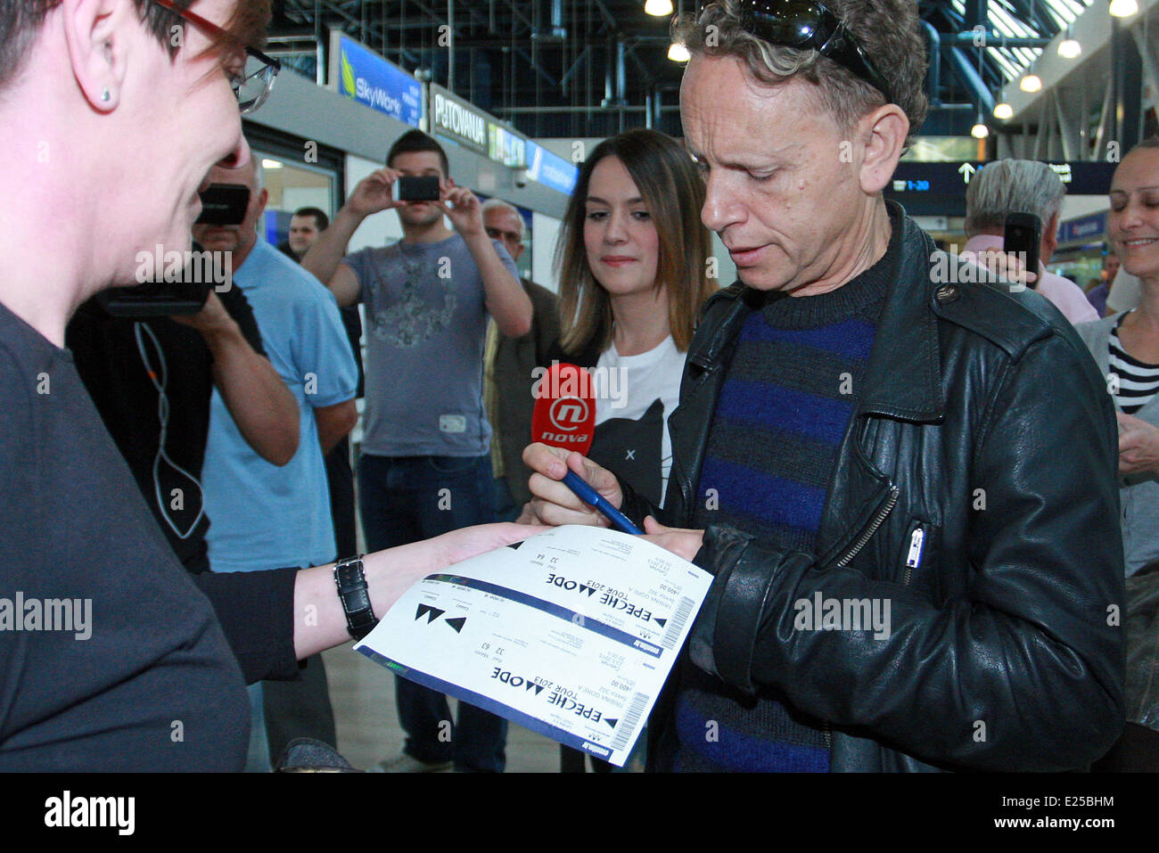British band Depeche Mode arrives in Zagreb Airport ahead of their concert  at Arena Zagreb. Featuring: Martin Gore Where: Zagreb, Croatia When: 22 May  2013 Stock Photo - Alamy