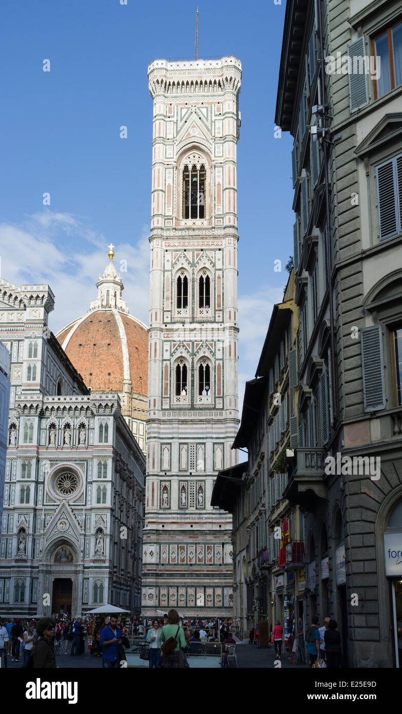 The Campanile alongside the Duomo in Florence. Stock Photo