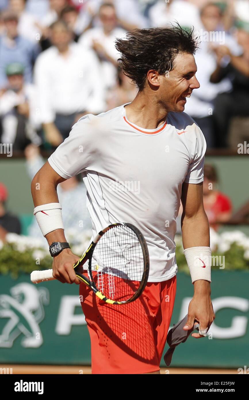 Roland Garros French Open tennis - mens Semi Final - Rafael Nadal vs Novak  Djokovic Featuring: Rafael Nadal Where: Paris, France When: 07 Jun 2013  Stock Photo - Alamy