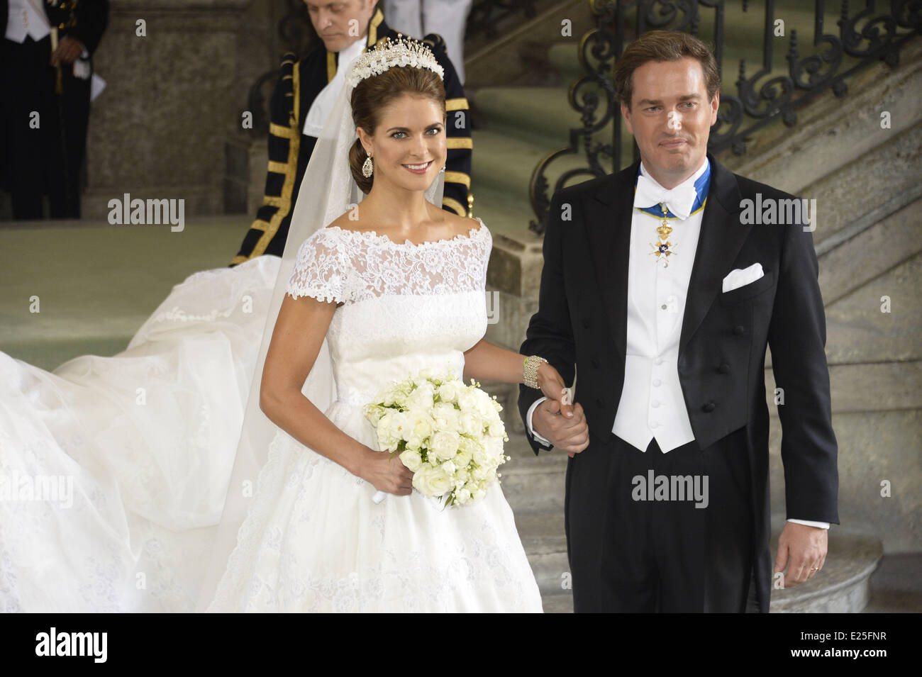 The wedding of Princess Madeleine of Sweden and Christopher O'Neill hosted by King Carl Gustaf XIV and Queen Silvia at The Royal Palace  Where: Stockholm, Sweden When: 08 Jun 2013 Stock Photo