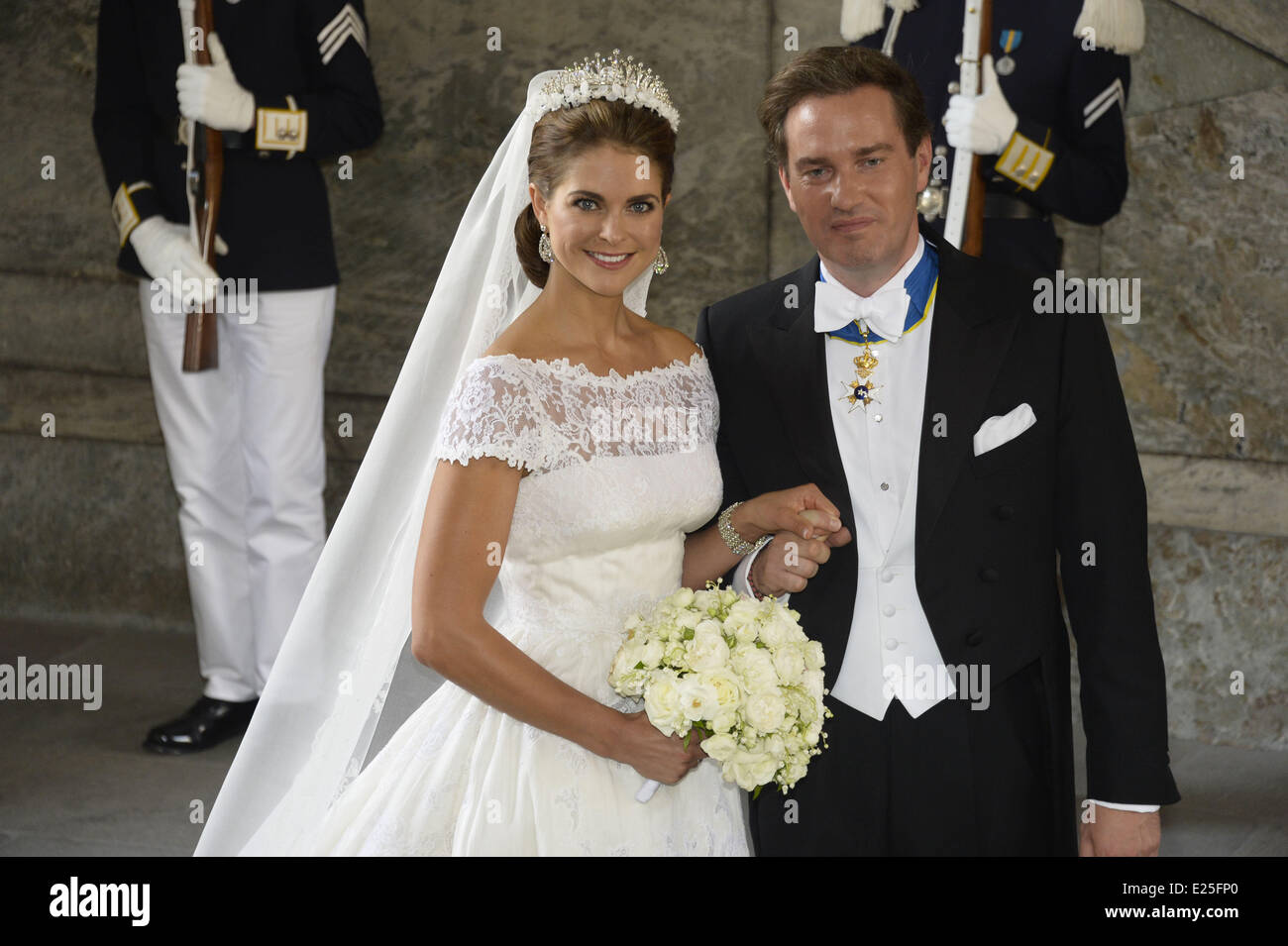 The wedding of Princess Madeleine of Sweden and Christopher O'Neill hosted by King Carl Gustaf XIV and Queen Silvia at The Royal Palace  Where: Stockholm, Sweden When: 08 Jun 2013 Stock Photo