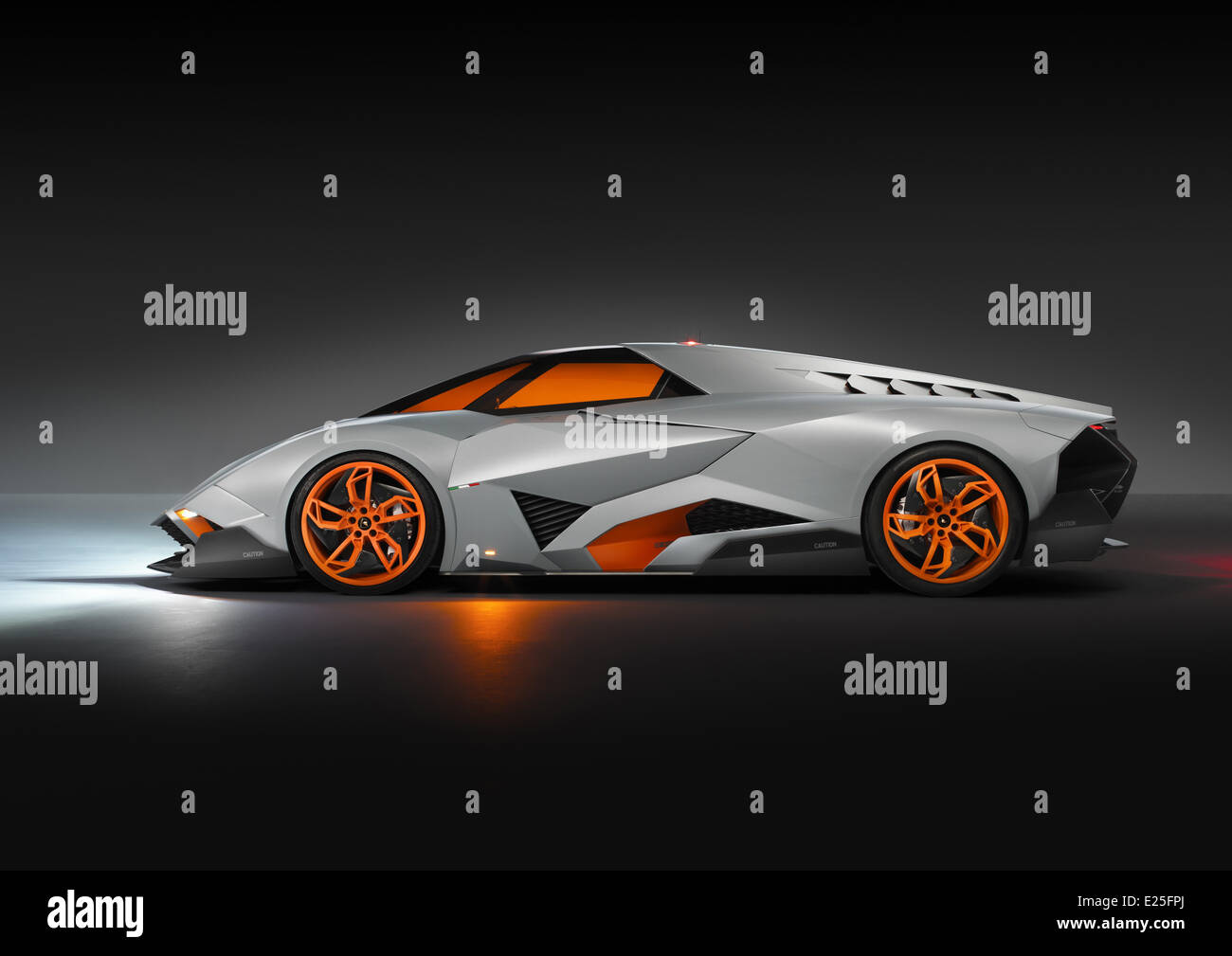 Lamborghini celebrates its 50th anniversary with the 'Egoista' concept, pushing the boundaries even further with what could arguably be the company's most ugly car to date. The Egoista boasts a 600-hp version of its 5.2-litre V10 engine, borrowed from the 'Gallardo', but the raging bull of Italian motor design provided no additional powertrain or performance specifications, suggesting they are treating the Egoista more like a design study. 'Egoista' translated from Italian to English means 'selfish'  Where: Sant'Agata Bolognese, Italy When: 07 May 2013 Stock Photo