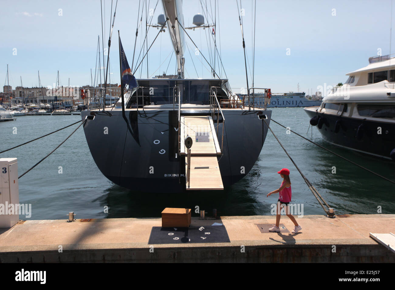 The New Sailing Super Yacht Vertigo which was Commissioned by Rupert Murdoch, anchored in Zadar