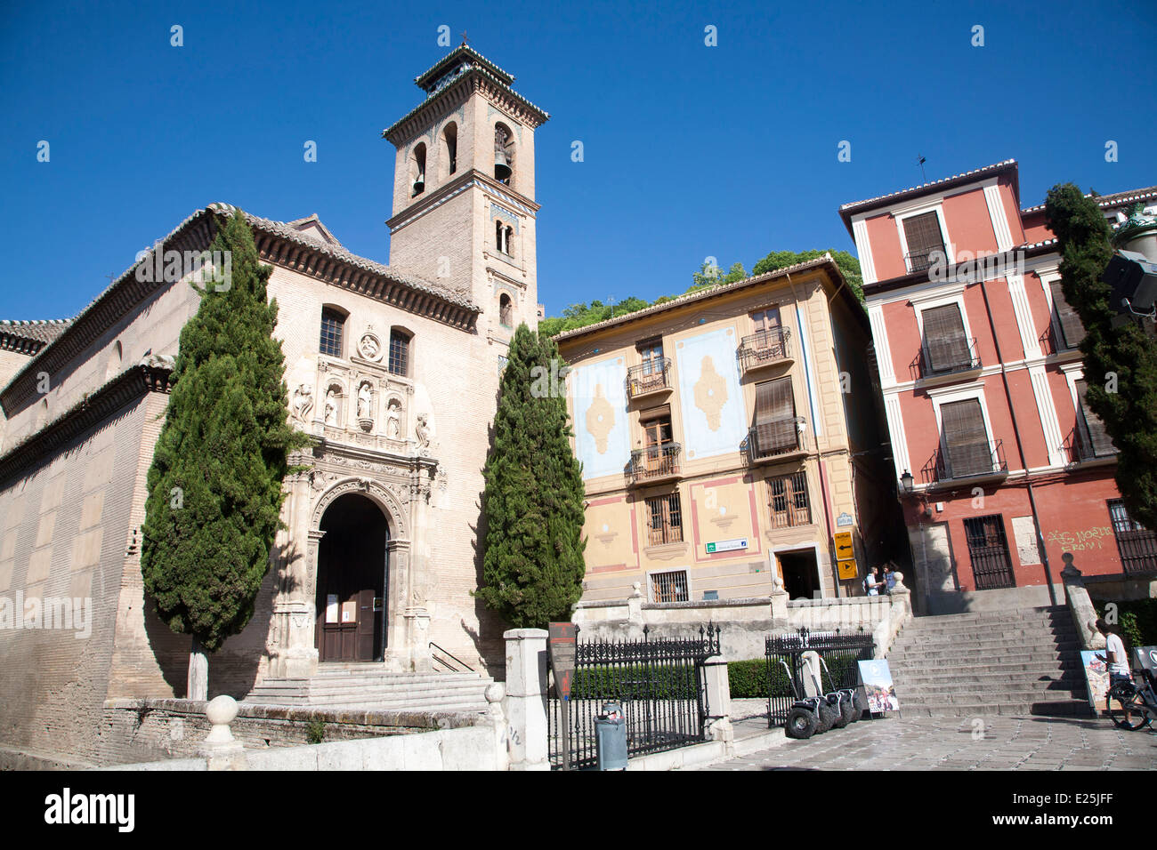 Sixteenth century church of Santa Ana, Plaza Nueva, Spain, Granada Stock Photo