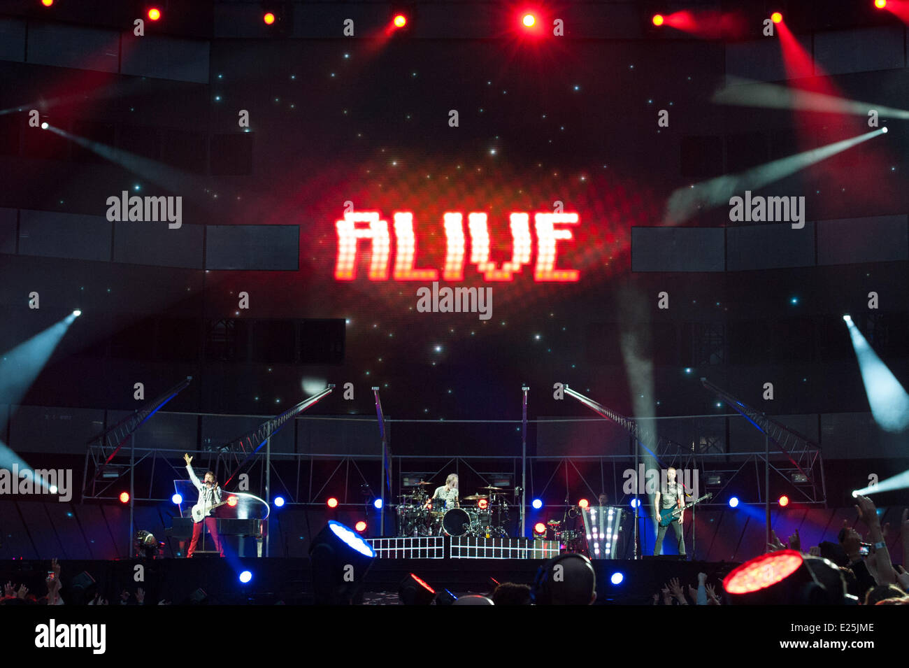 Muse perform live in concert at the Stade de France Featuring: Muse ...