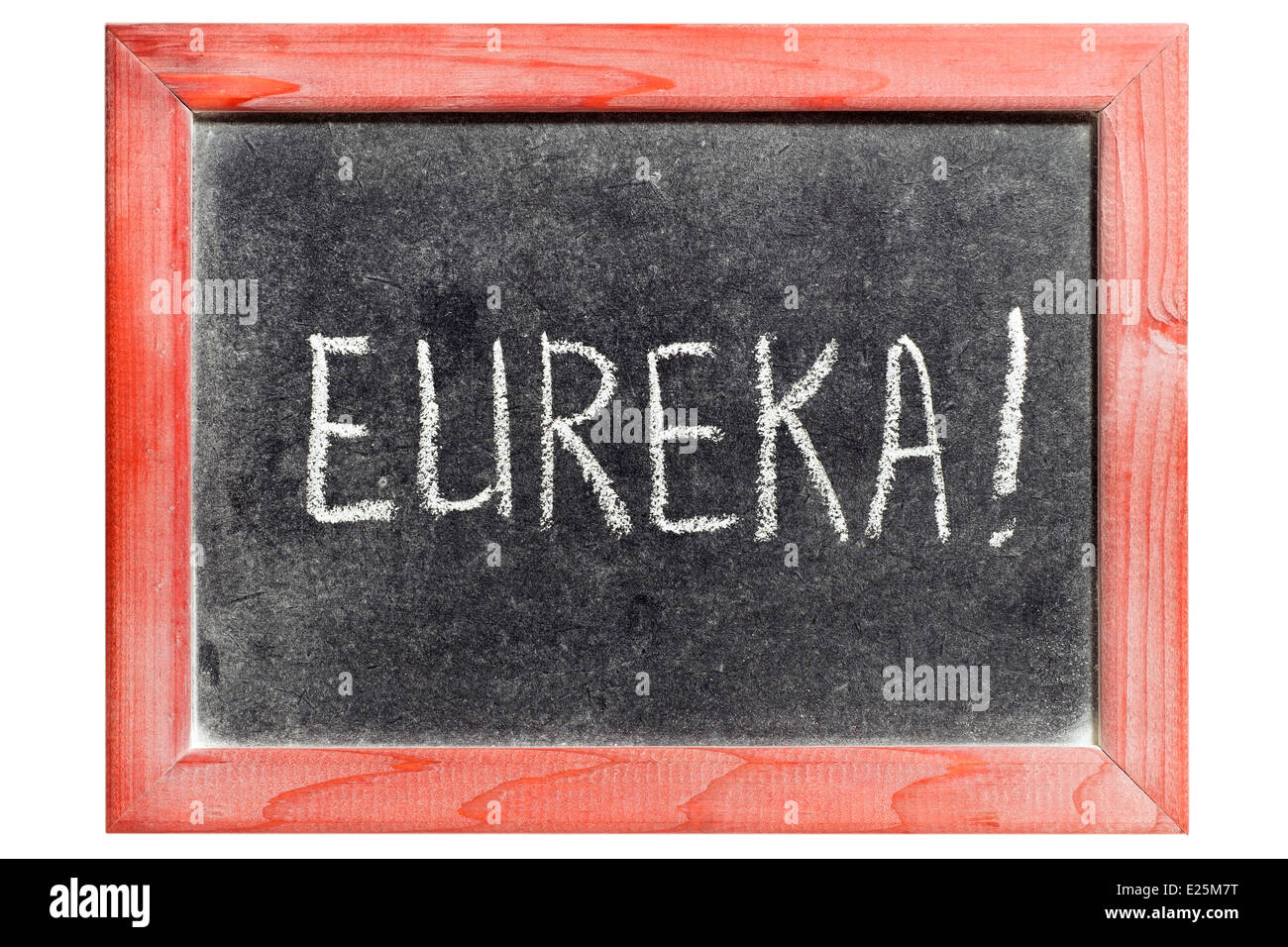 eureka exclamation handwritten on isolated vintage chalkboard Stock Photo