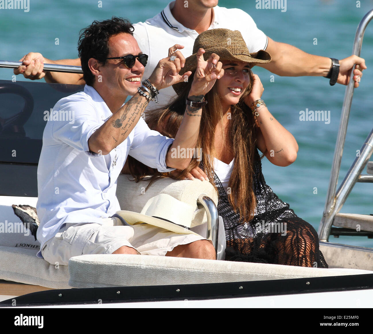 Celebrities at Club 55 in St Tropez  Featuring: Chloe Green,Marc Anthony Where: St Tropez, France When: 06 Jul 2013 ENN Stock Photo