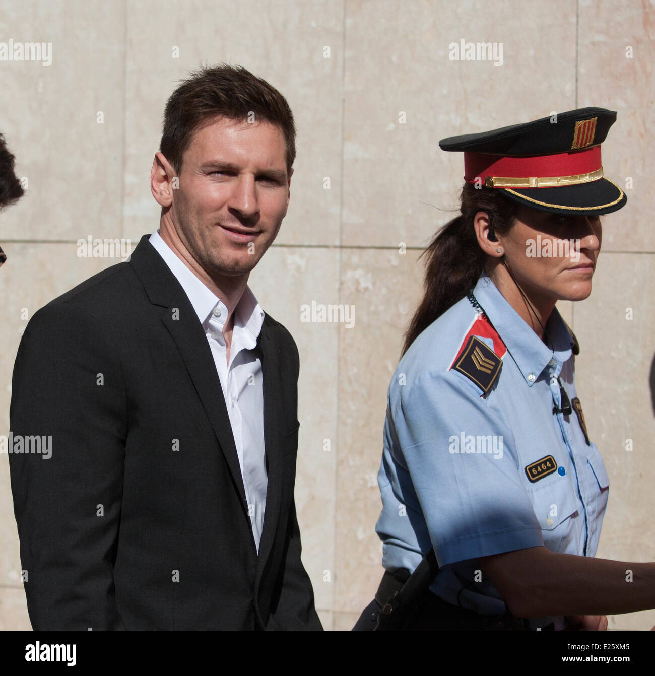 Barcelona's Argentine soccer player Lionel Messi arrives at a Spanish court over tax fraud allegations  Featuring: Lionel Messi Where: Gava, Spain When: 27 Sep 2013 Stock Photo
