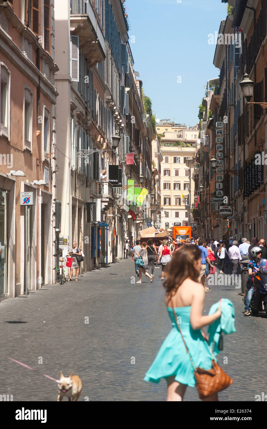 Rome Italy 2014  - via Frattina Stock Photo