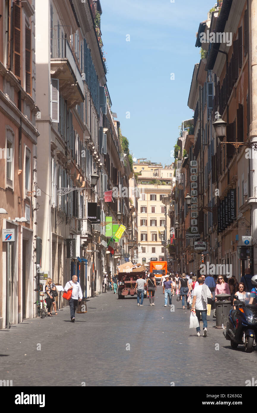 Rome Italy 2014 - Via Frattina Stock Photo