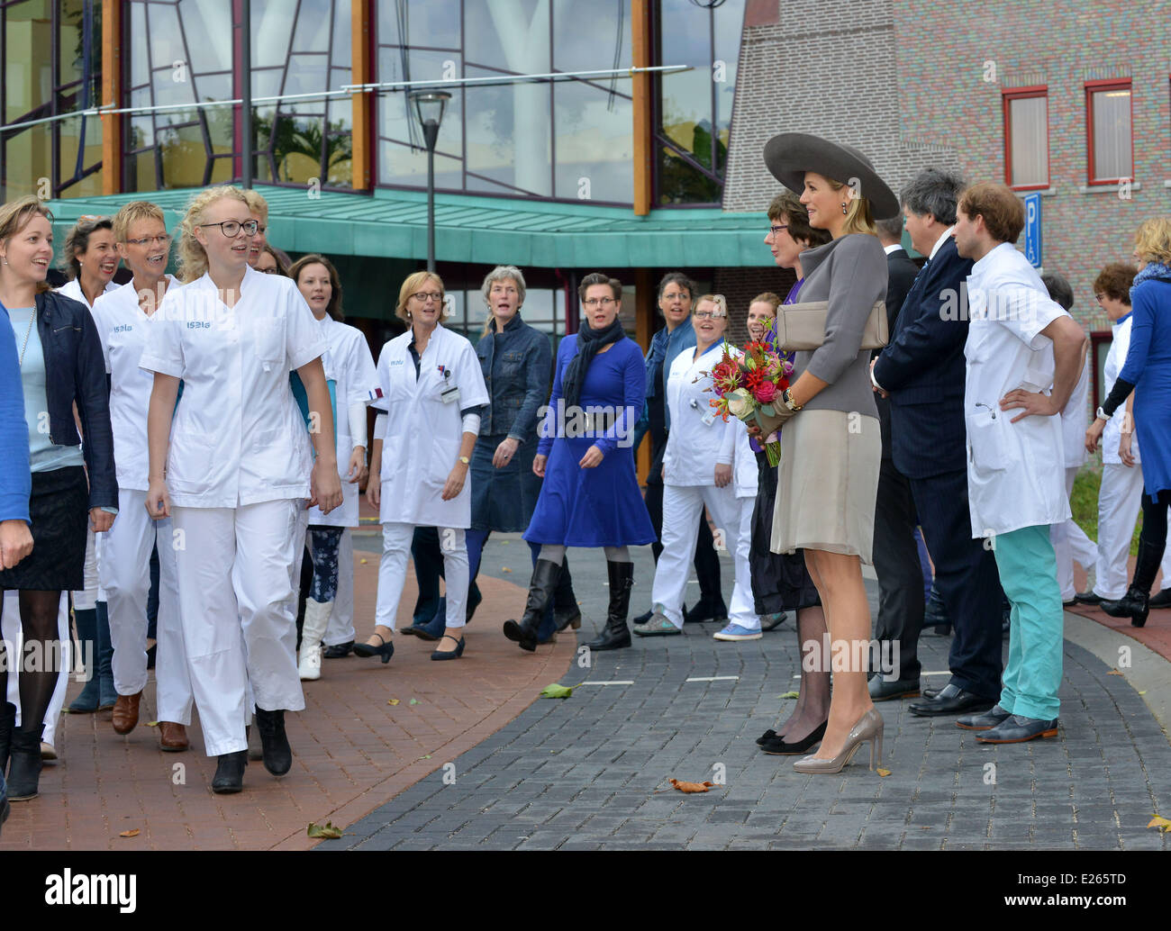 Queen Maxima of the Netherlands at the opening of the new Isala