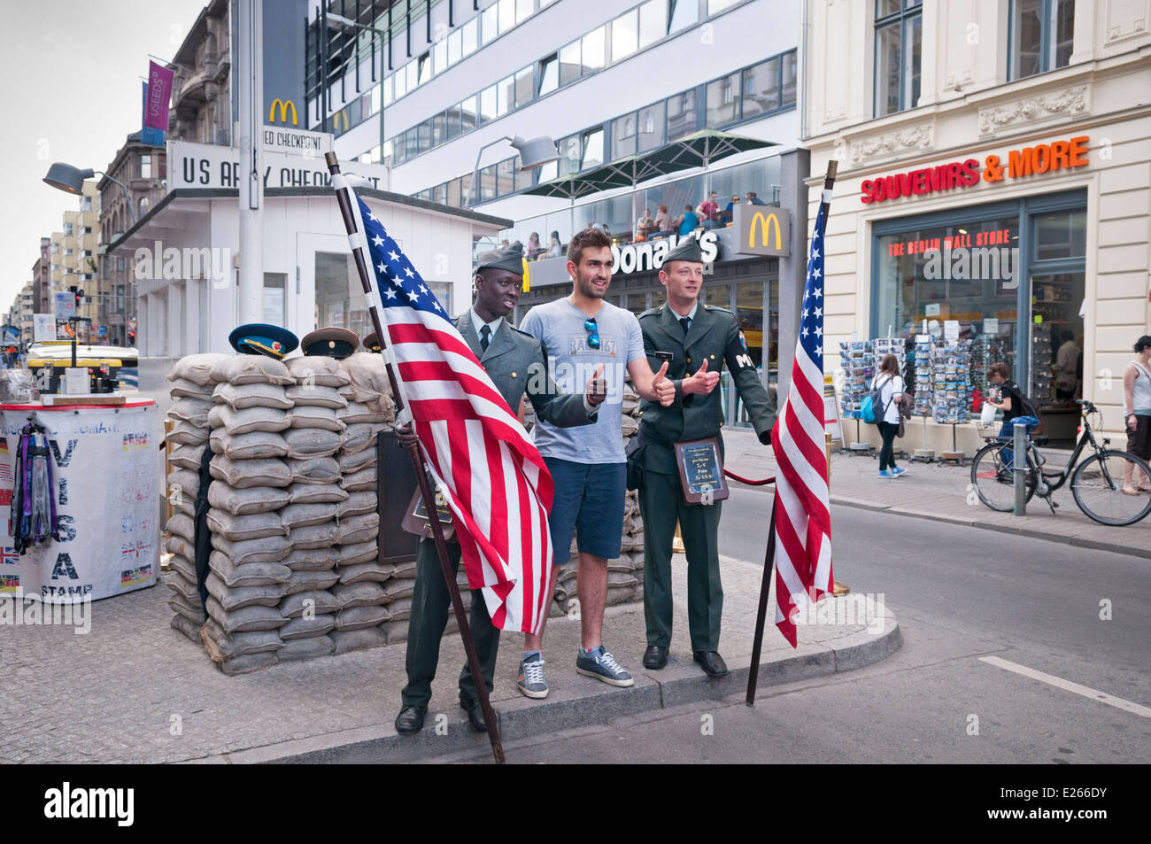 Checkpoint Charlie border crossing Berlin Germany Stock Photo