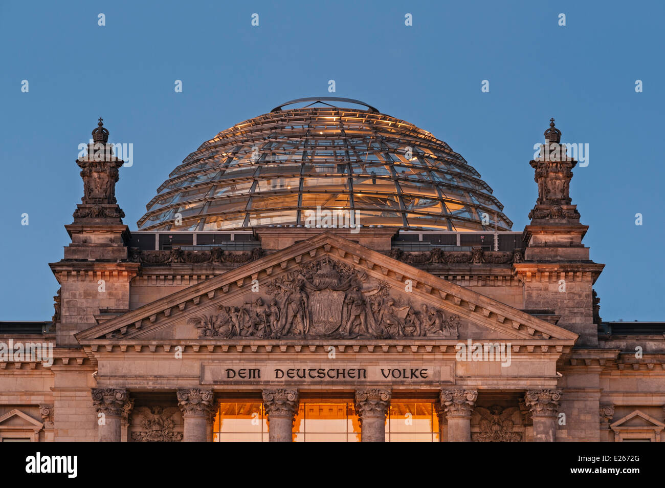 Reichstag building and dome Berlin Germany Stock Photo