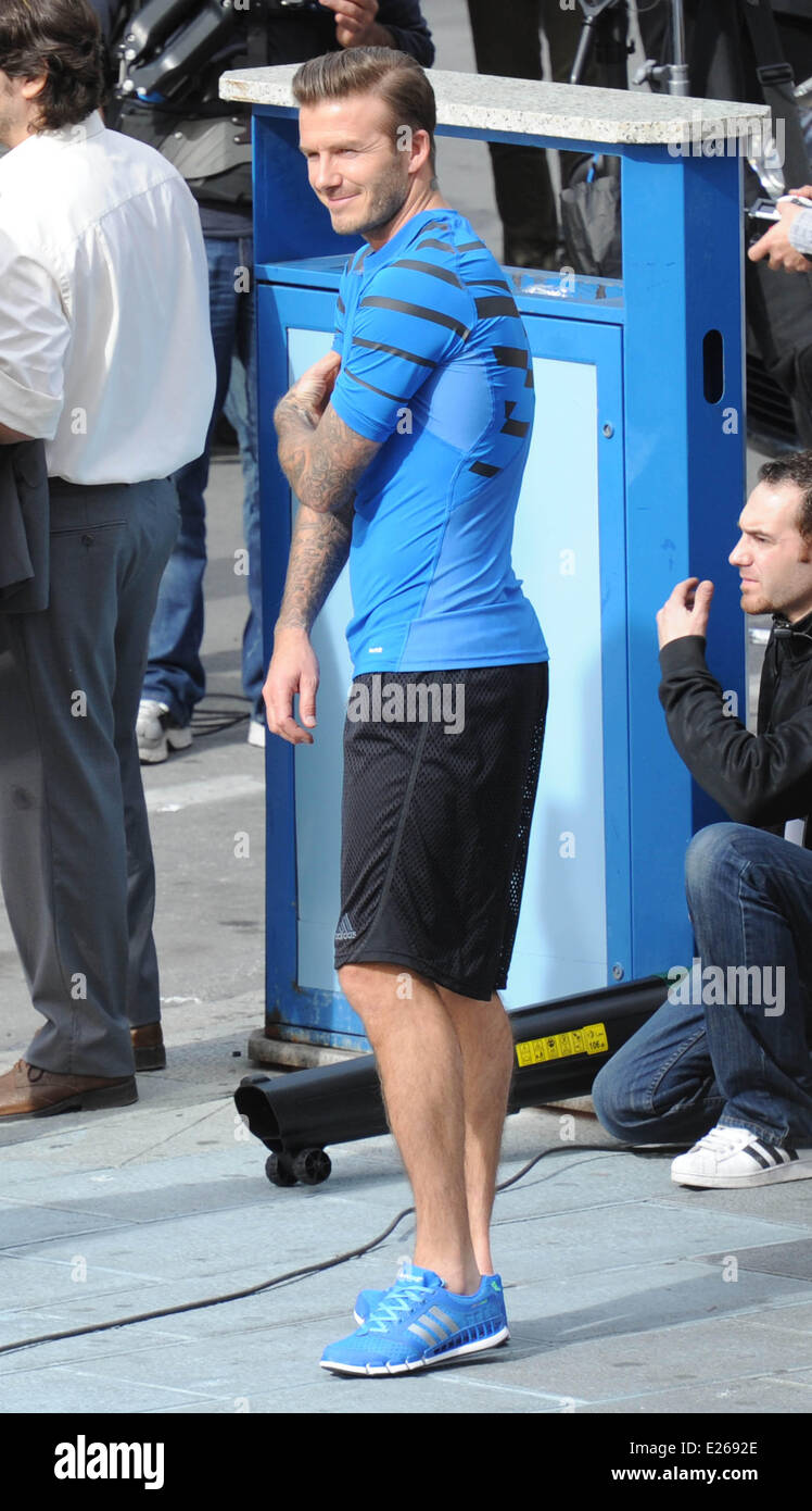 David Beckham filming a commercial for Adidas in Marbella Featuring: David  Beckham Where: Marbella, Spain When: 28 Jan 2013 Stock Photo - Alamy