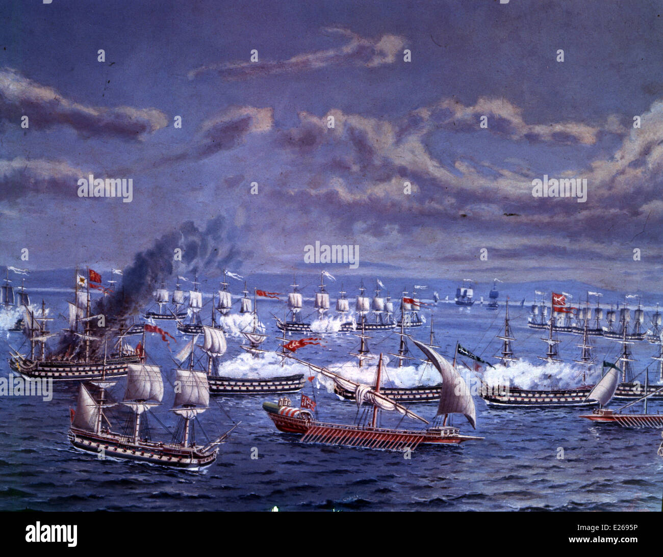 naval battle with Ottoman ships,Istanbul,Museum of the Navy Stock Photo