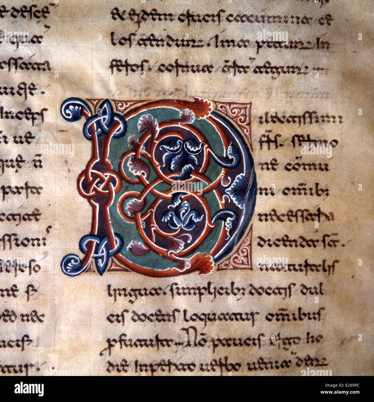 Illuminated Manuscript 12th Century High Resolution Stock Photography