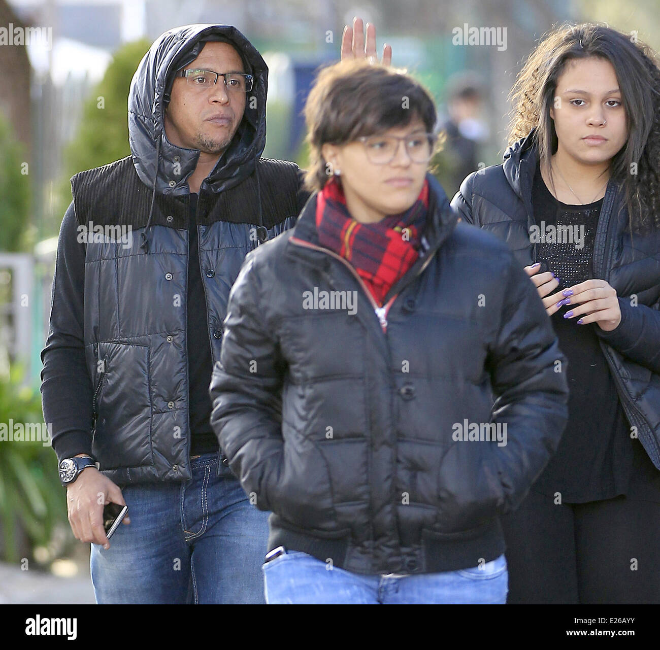 Retired Brazilian footballer Roberto Carlos, seen walking back to his