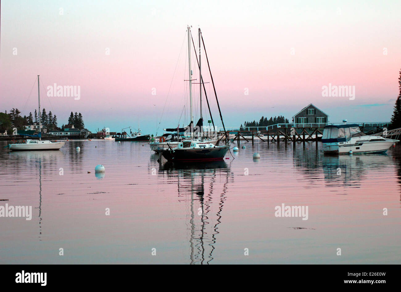 Maine coast Boothbay Harbor Stock Photo Alamy