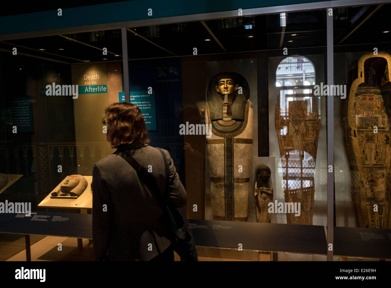 Visitor looks at ancient Egyptian exhibits at National Museum of ...