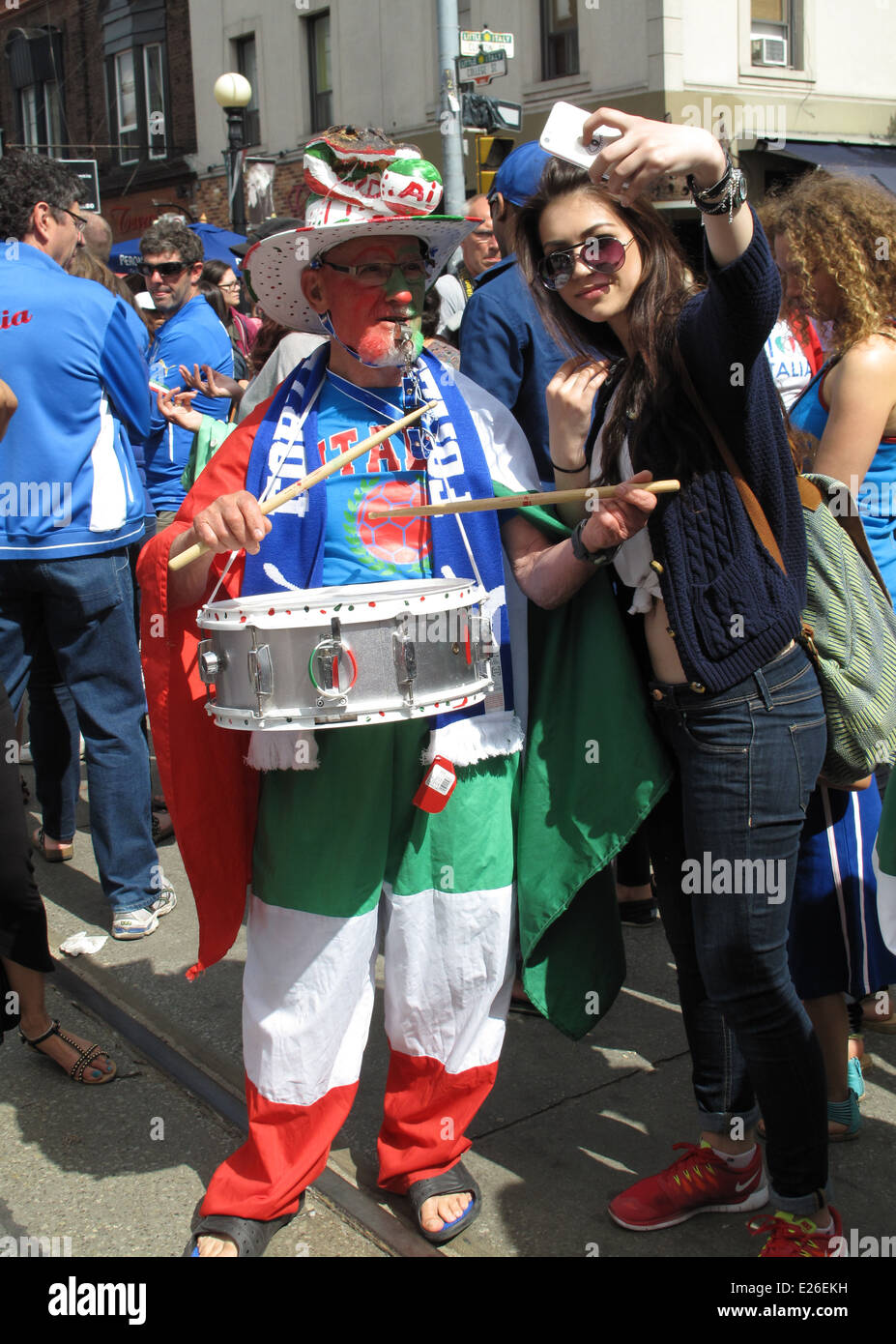 World Cup Fever 2014. Little Italy, Toronto, Ontario. Stock Photo