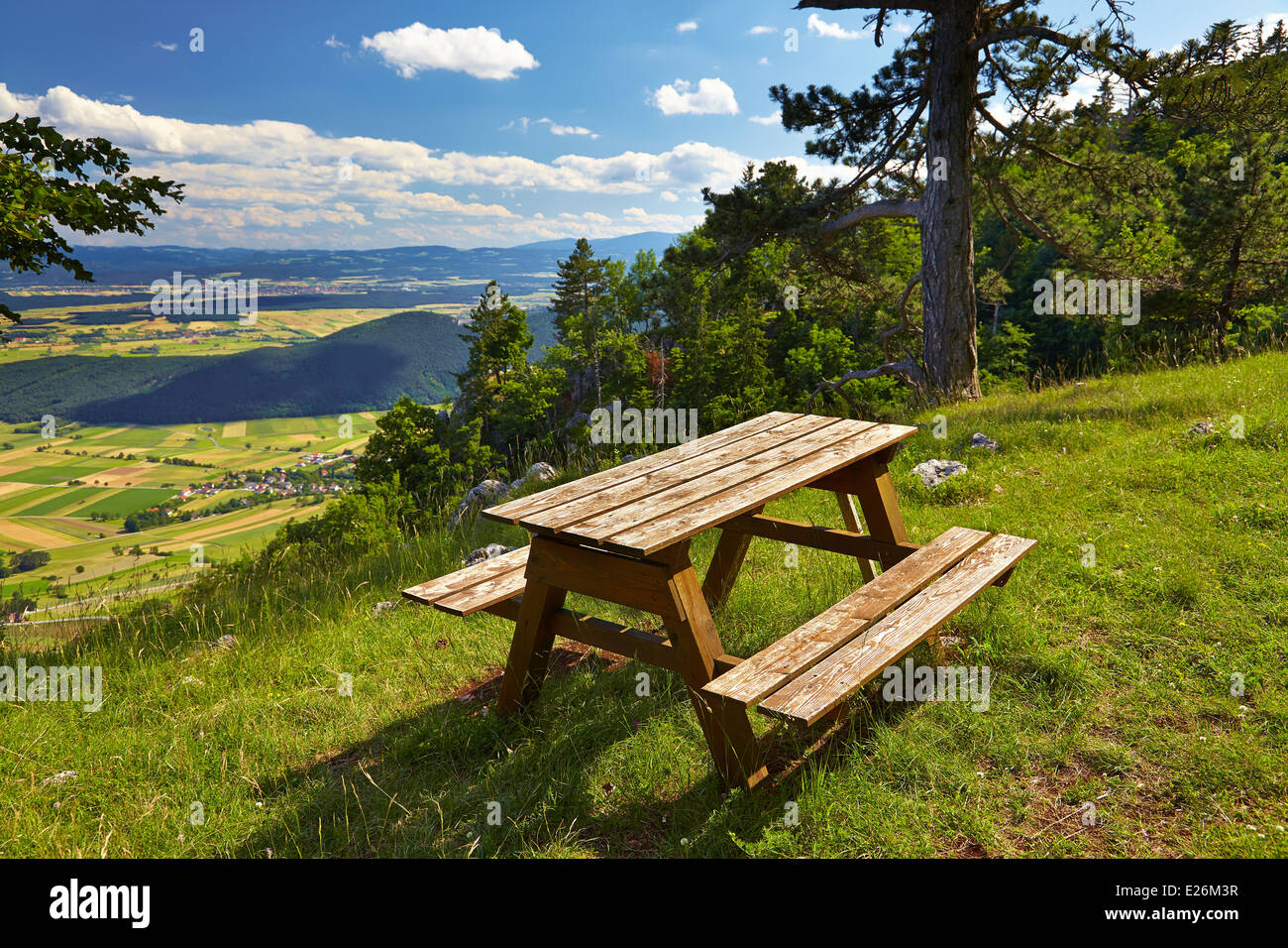 Outdoor bench Stock Photo