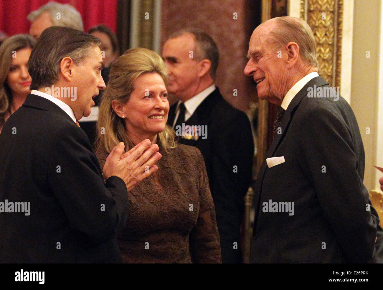 At a reception for mps and meps at buckingham palace hi-res stock ...