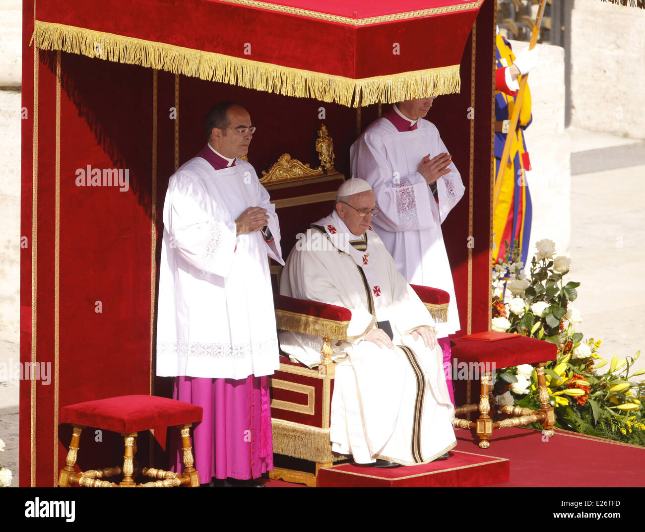 The inauguration of Pope Francis in St Peter's Square Featuring Pope