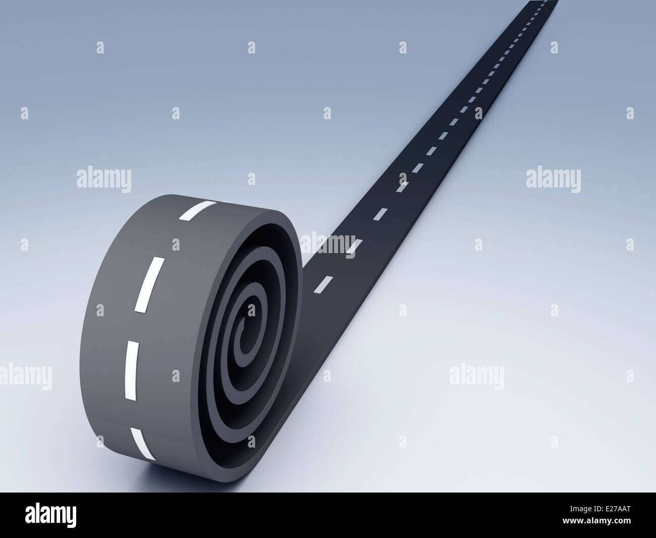Abstract asphalt road. 3d illustration Stock Photo